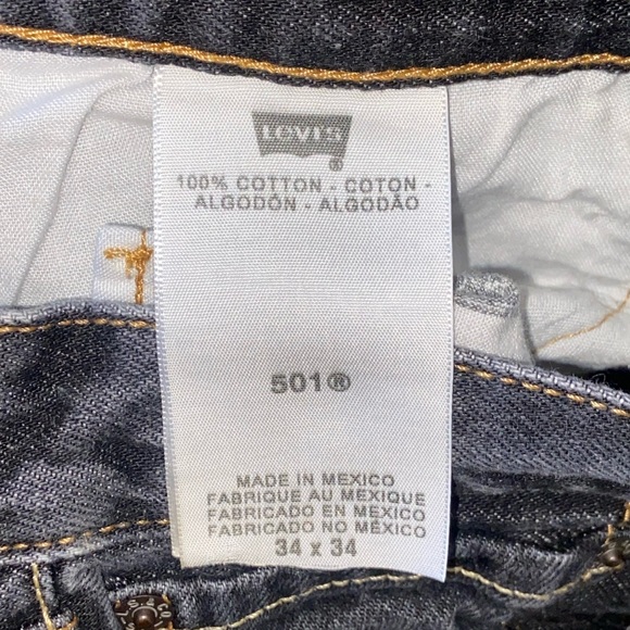 VTG 501 LEVIS BLACK Faded Button Fly 34x34 - Picture 10 of 10